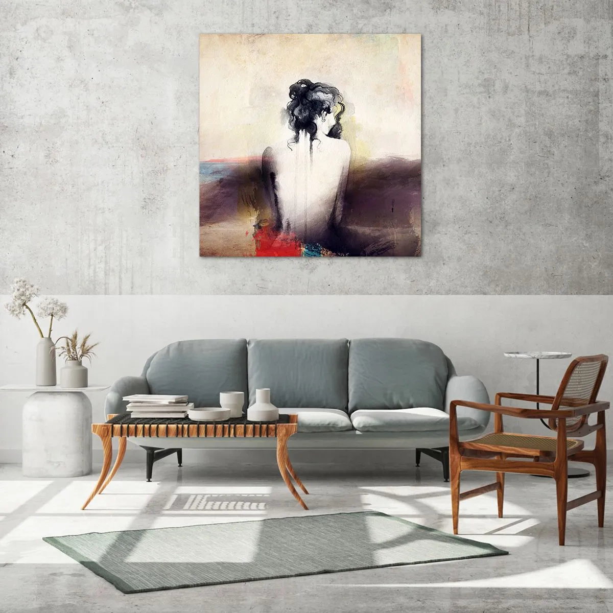 Impression sur verre - Image sur verre - Lignes lisses, formes ovales - 50x50 cm