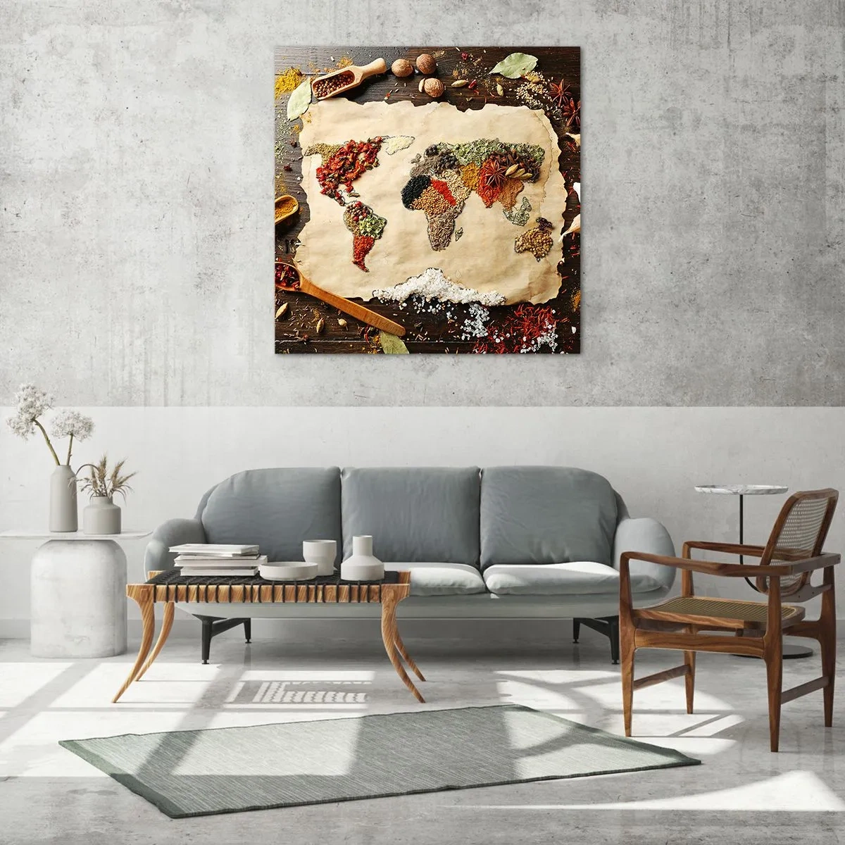 Impression sur verre - Image sur verre - Toutes les saveurs du monde - 70x70 cm