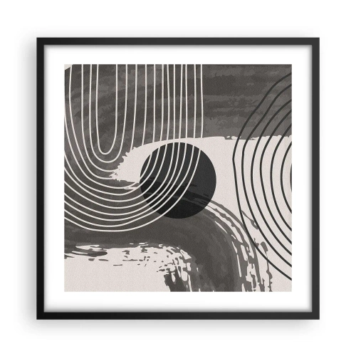 Affiche dans un cadre noir - Poster - L'ovale gagne - 50x50 cm
