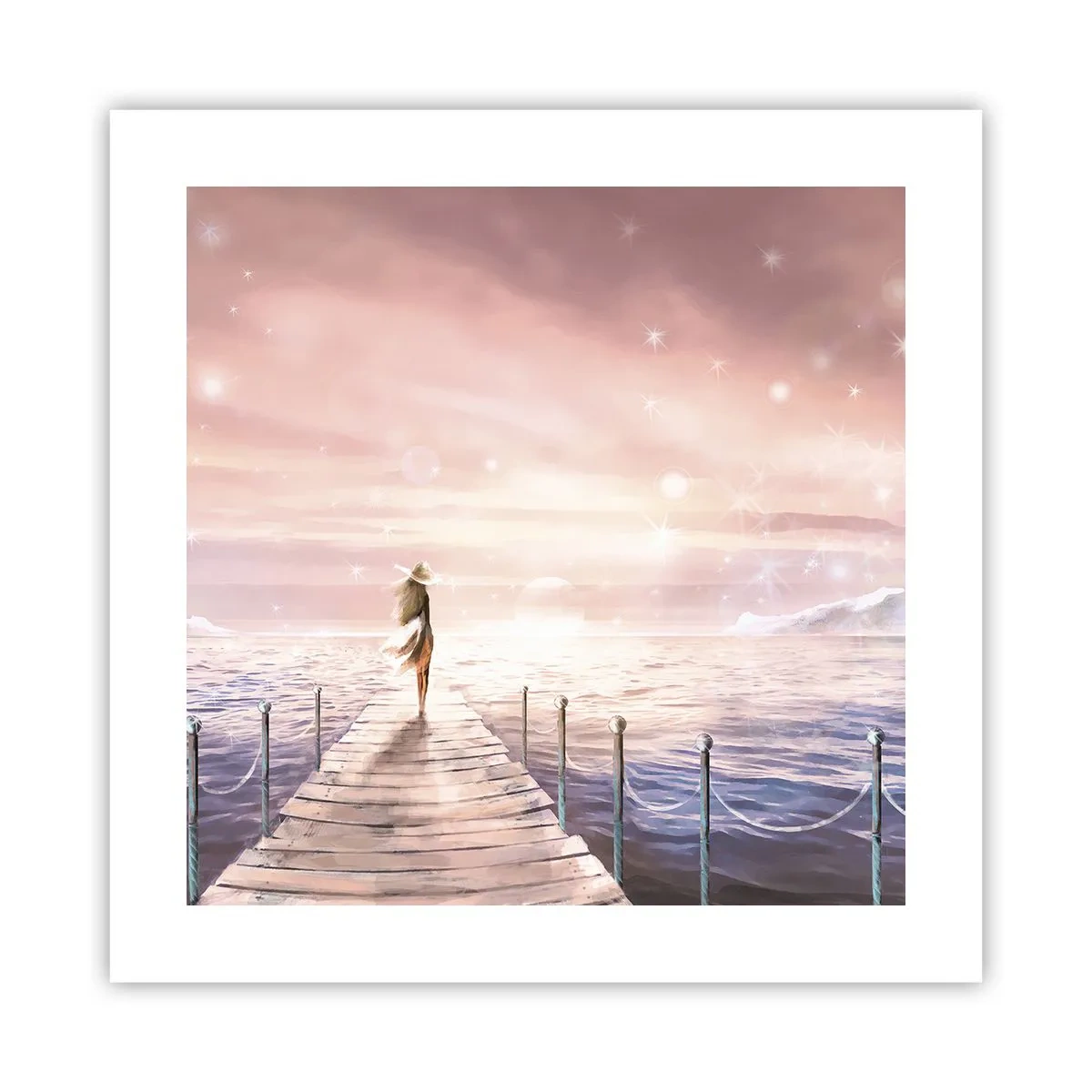 Affiche - Poster - A la lumière d'un rêve - 40x40 cm