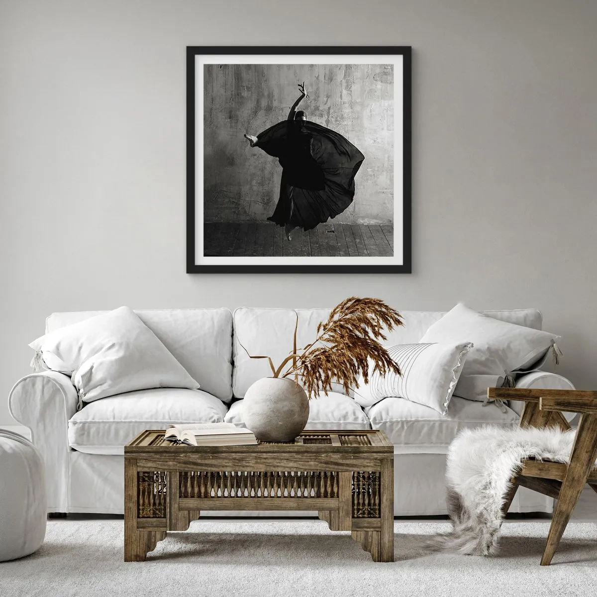 Affiche dans un cadre noir - Poster - Pas plein de passion - 40x40 cm