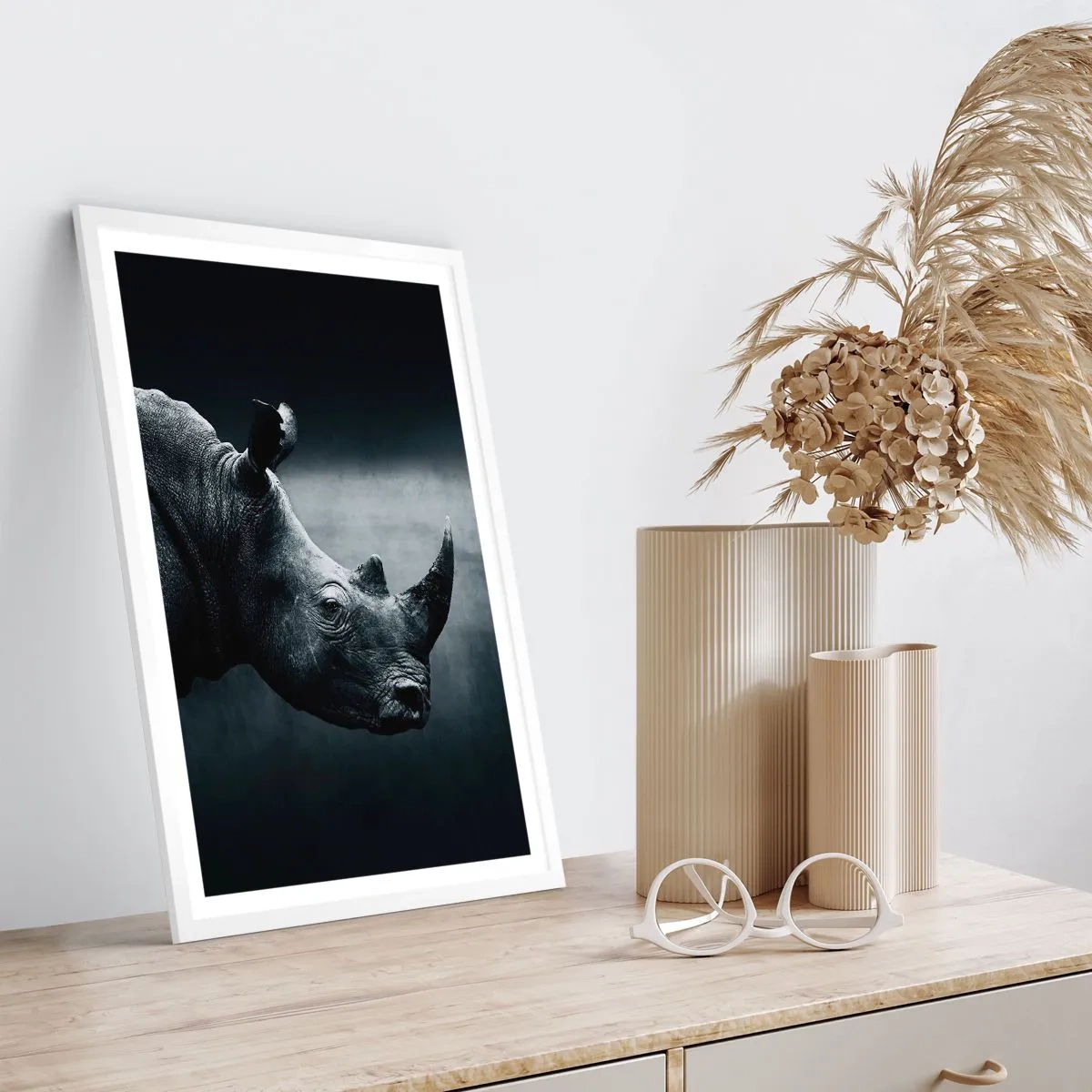 Affiche dans un cadre blanc - Poster - Le profil droit - 40x50 cm