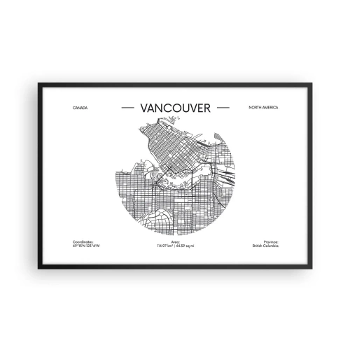 Affiche dans un cadre noir - Poster - Anatomie de Vancouver - 91x61 cm