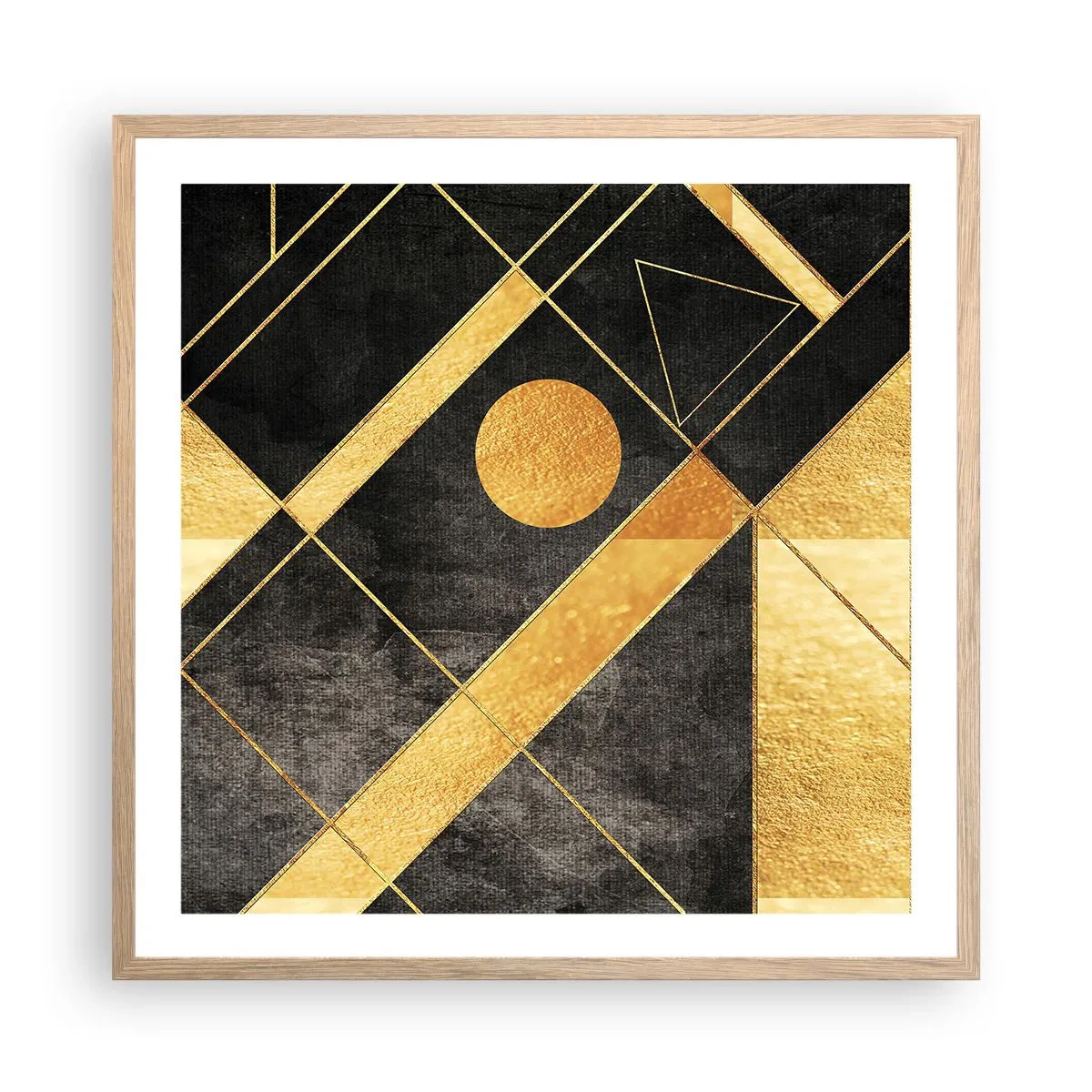 Affiche dans un chêne clair - Poster - Soleil du désert - 60x60 cm