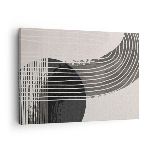 Impression sur toile - Image sur toile - Motif abstrait avec des lignes et des formes géométriques - 70x50cm - Aller et retour - Décoration murale moderne pour le salon et la chambre ARTTOR