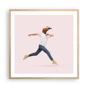 Affiche dans un chêne clair - Poster - Une pincée d'absurdité - 60x60 cm