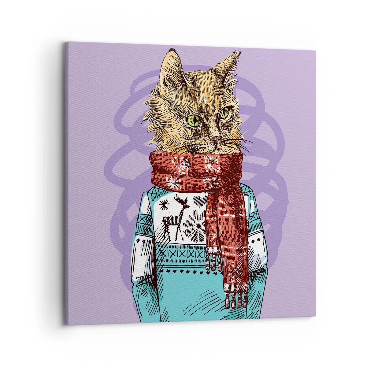 Impression sur toile - Image sur toile - Le chat, pas uniquement dans les chaussures - 50x50 cm