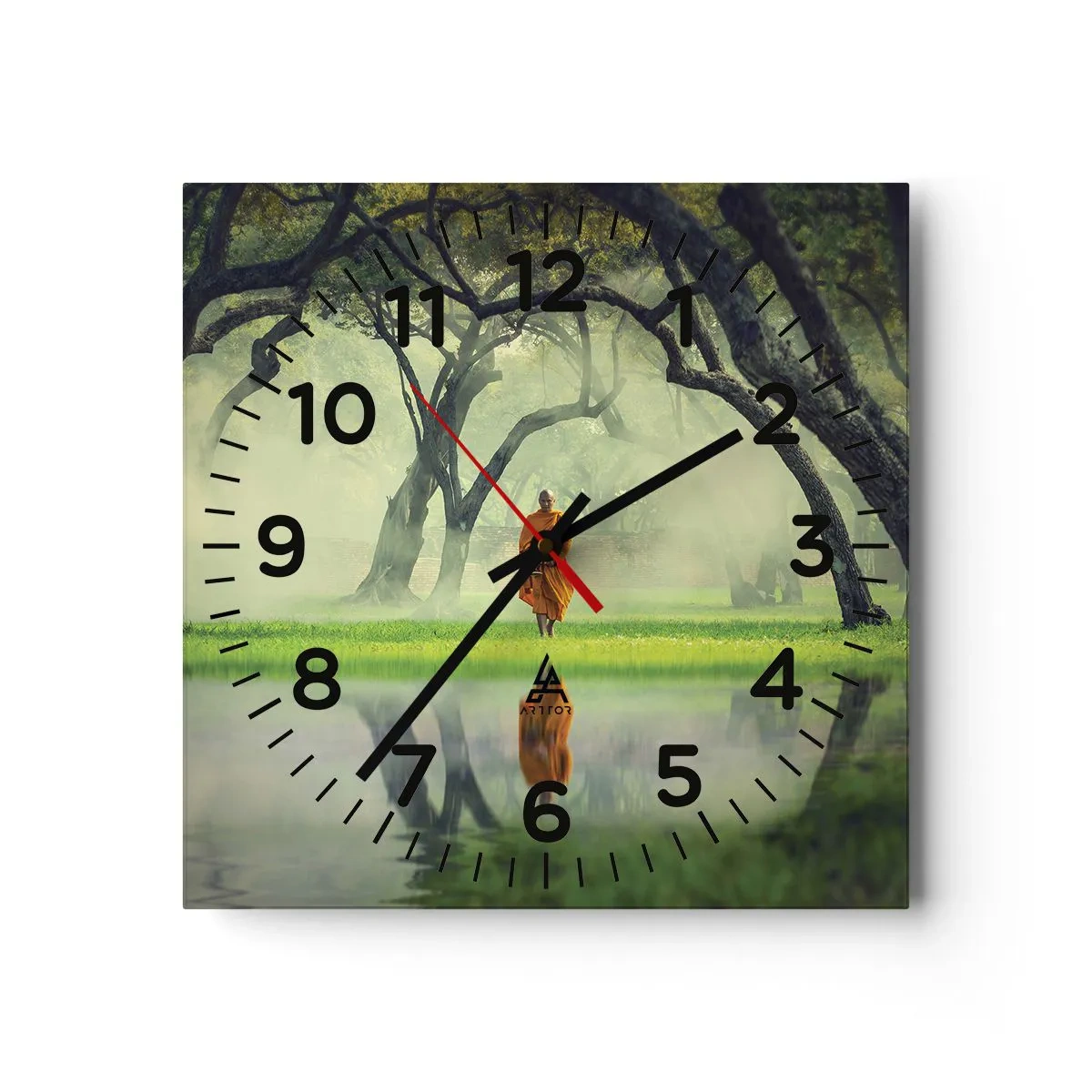 Horloge murale - Pendule murale - En route vers l'illumination - 30x30 cm