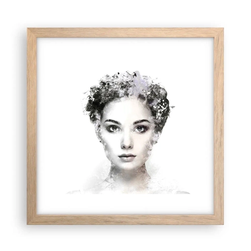 Affiche dans un chêne clair - Poster - Un portrait extrêmement stylé - 30x30 cm