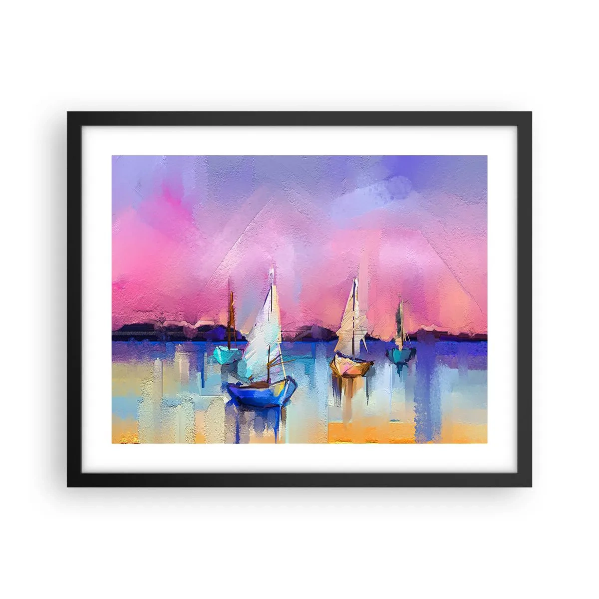 Affiche dans un cadre noir - Poster - Direction: les eaux larges - 50x40 cm