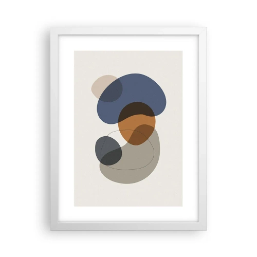 Affiche dans un cadre blanc - Poster - Gouttes de couleur - 30x40 cm