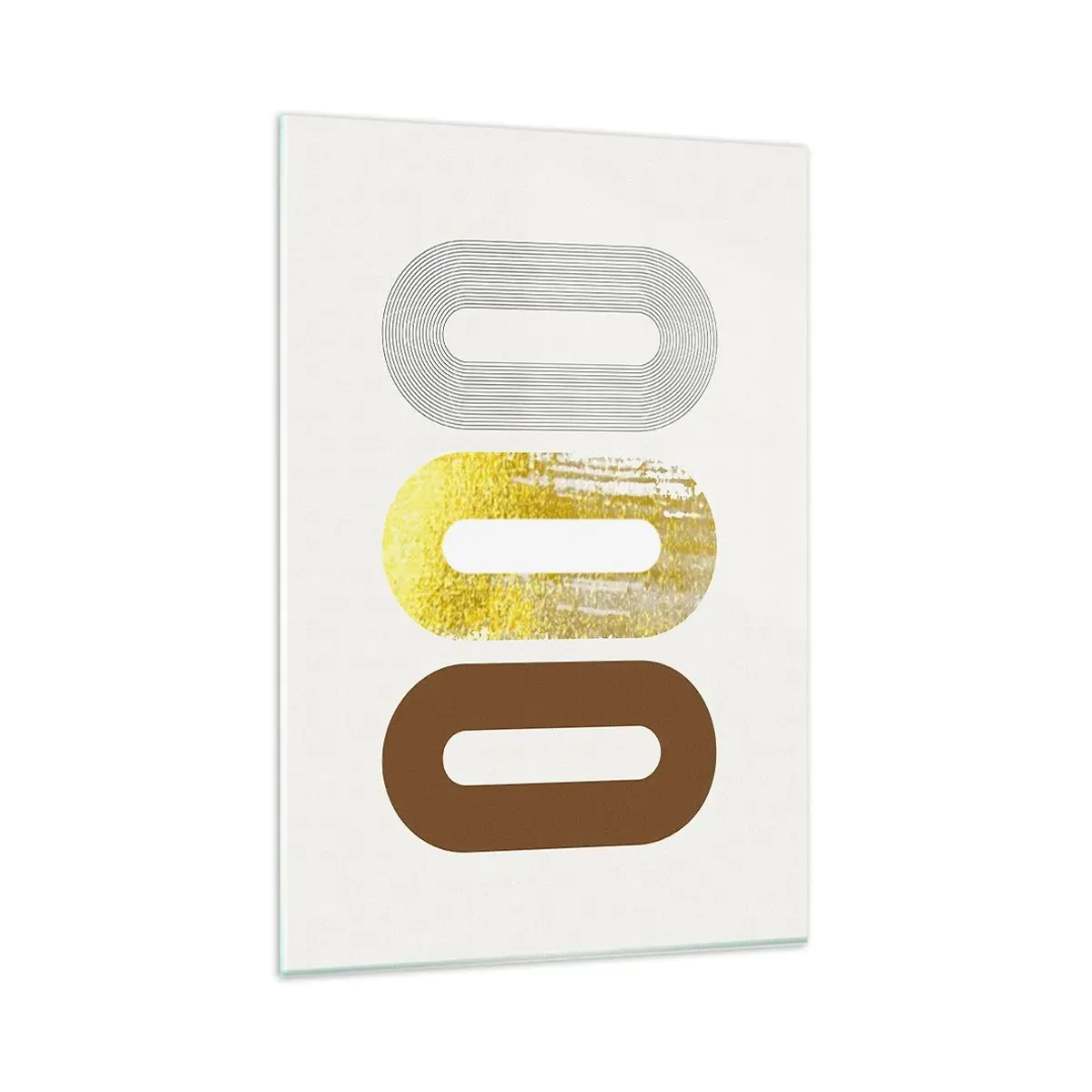 Impression sur verre - Image sur verre - Motif abstrait de trois formes géométriques - 80x120cm - Ooo! - Décoration murale moderne pour le salon et la chambre ARTTOR