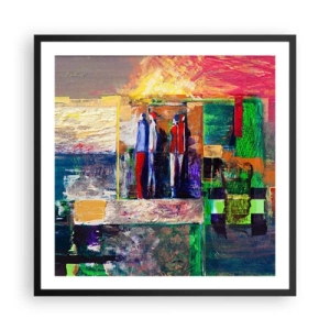 Affiche dans un cadre noir - Poster - Relations et émotions - 60x60 cm