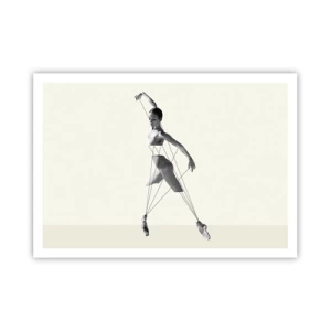 Affiche - Poster - Ballerine dans une interprétation géométrique avec des lignes - 100x70cm - Dans le théatre de la vie - Décoration murale moderne pour le salon et la chambre ARTTOR