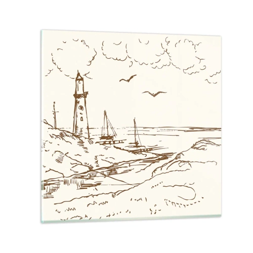 Impression sur verre - Image sur verre - Esquisse de souvenirs d'été - 40x40 cm