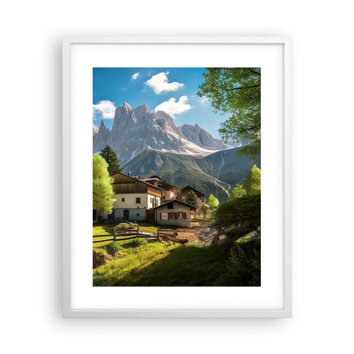 Affiche dans un cadre blanc - Poster - Idylle alpine - 40x50 cm