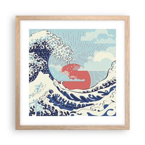 Affiche dans un chêne clair - Poster - D'une inspiration japonnaise - 40x40 cm
