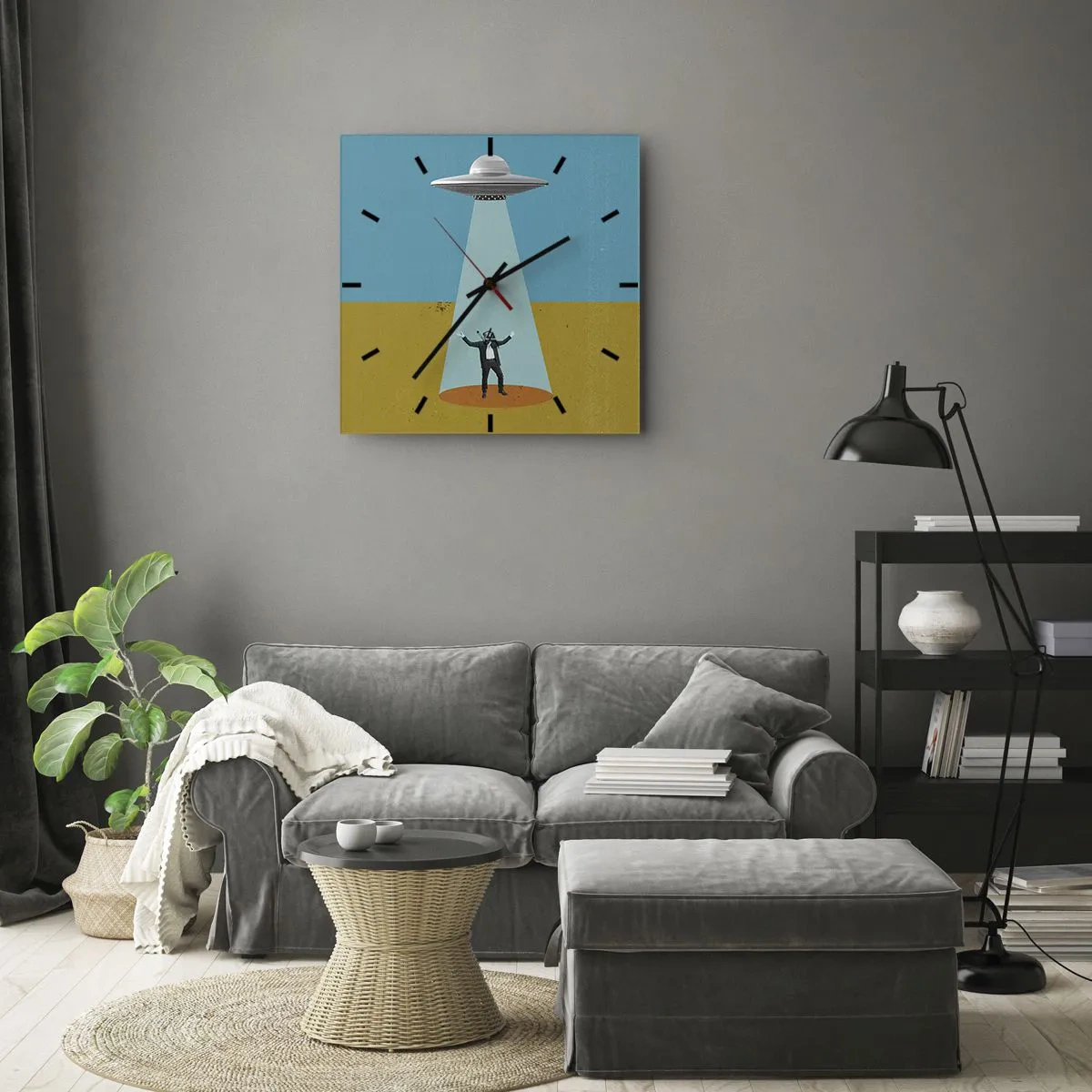 Horloge murale - Pendule murale - Rencontre proche - 40x40 cm
