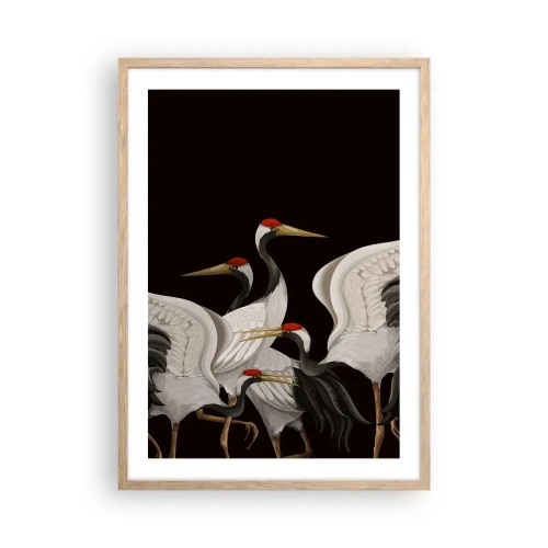 Affiche dans un chêne clair - Poster - Histoire d'oiseaux - 50x70 cm