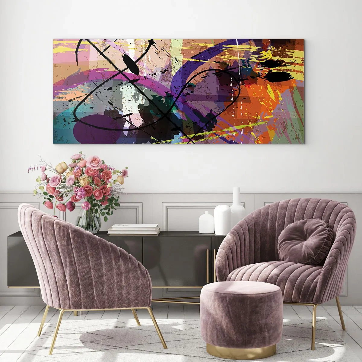 Impression sur verre - Image sur verre - Vous pouvez aller tout droit ou autour - 100x40 cm