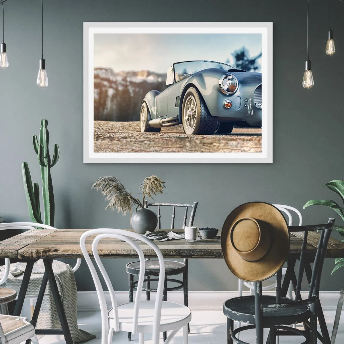 Affiche dans un cadre blanc - Poster - Ce qui compte c'est le style - 100x70 cm