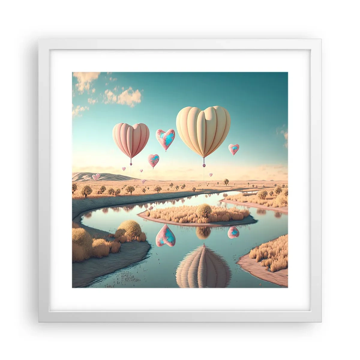 Affiche dans un cadre blanc - Poster - L'amour te permet de t'élever - 40x40 cm