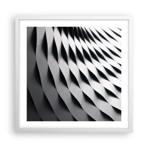 Affiche dans un cadre blanc - Poster - A la surface des vagues - 50x50 cm