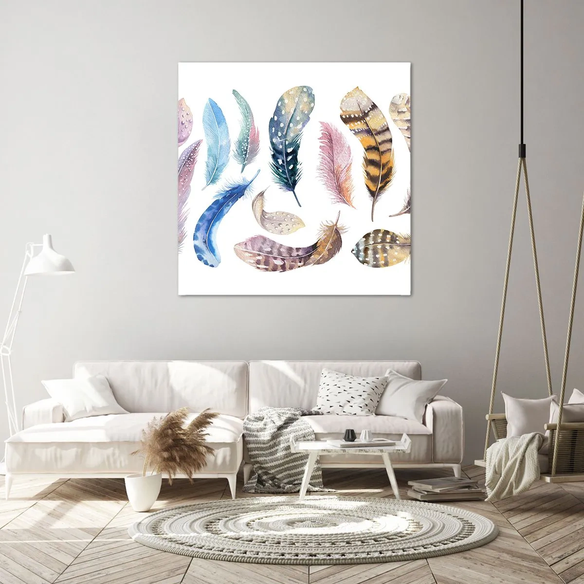 Impression sur toile - Image sur toile - Léger, bariolé et multicolore - 60x60 cm