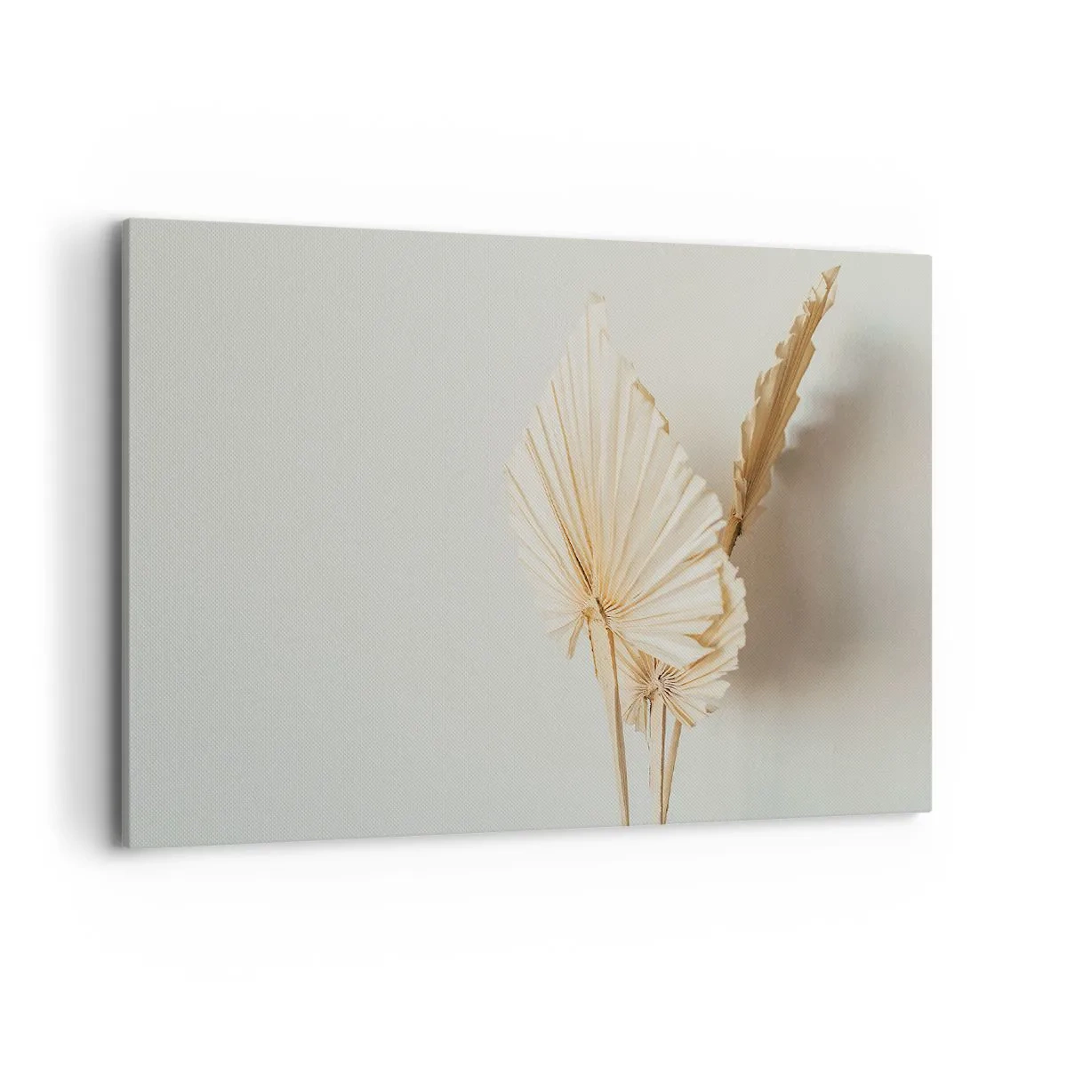 Impression sur toile - Image sur toile - Feuilles de palmier séchées dans un arrangement minimaliste - 100x70cm - Quand tu dois t’apaiser - Décoration murale moderne pour le salon et la chambre ARTTOR