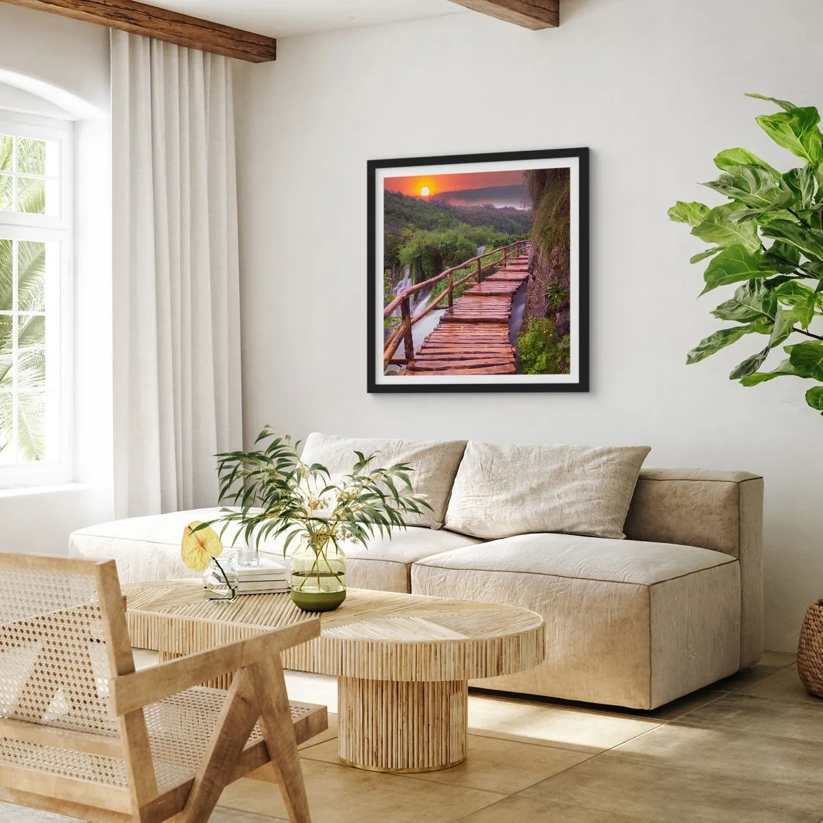 Affiche dans un cadre noir - Poster - La beauté au-delà de la croyance - 40x40 cm