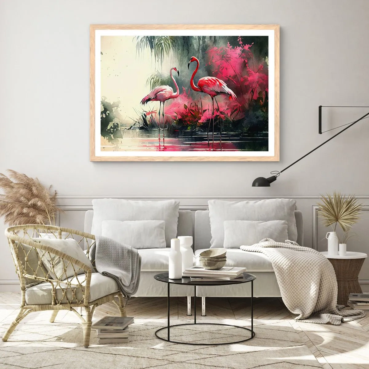 Affiche dans un chêne clair - Poster - Une leçon de grâce naturelle - 70x50 cm