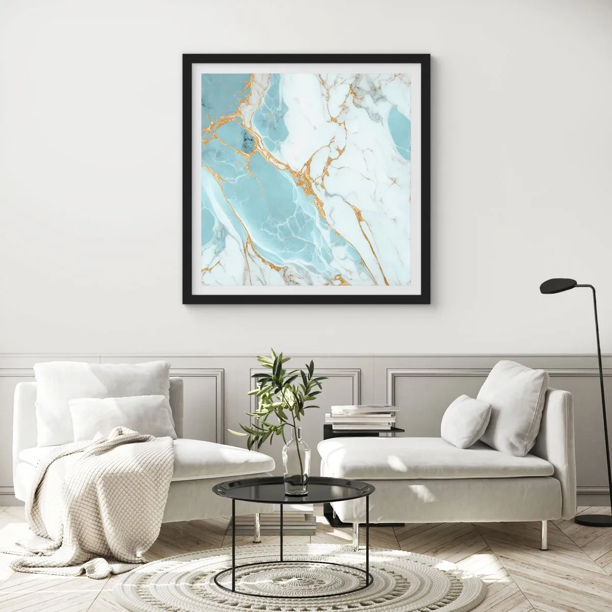 Affiche dans un cadre noir - Poster - Richesse en pierre - 40x40 cm