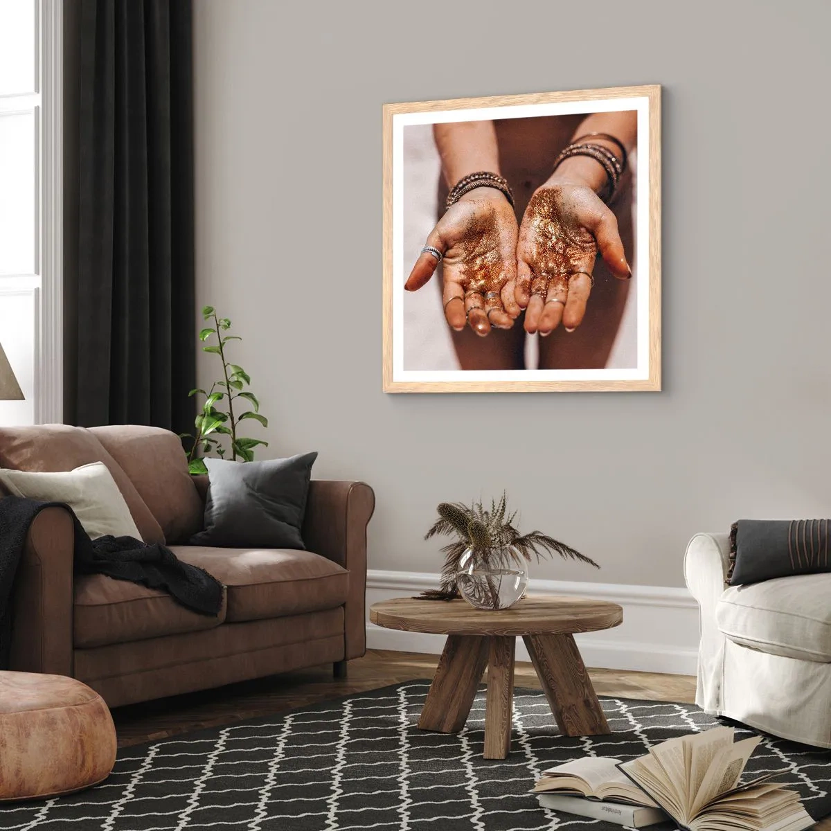 Affiche dans un chêne clair - Poster - Un don pour vous - 50x50 cm