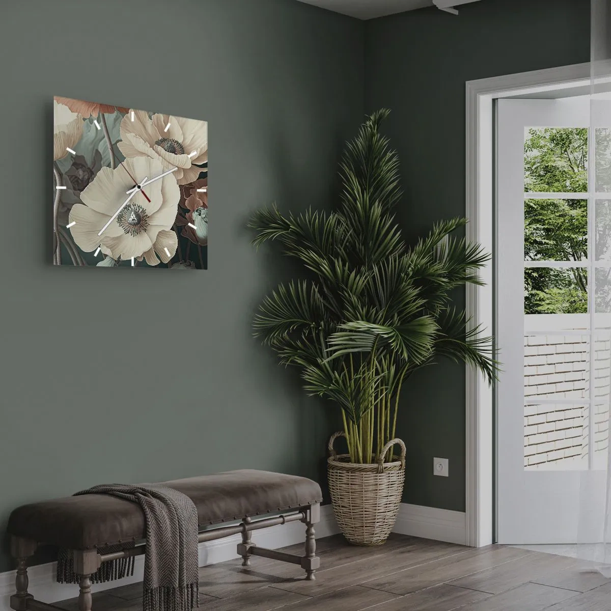 Horloge murale - Pendule murale - Le murmure des coquelicots - 40x40 cm