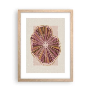 Affiche dans un chêne clair - Poster - Abstraction rayonnante - 30x40 cm