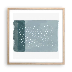 Affiche dans un chêne clair - Poster - Évolution de bleus - 50x50 cm