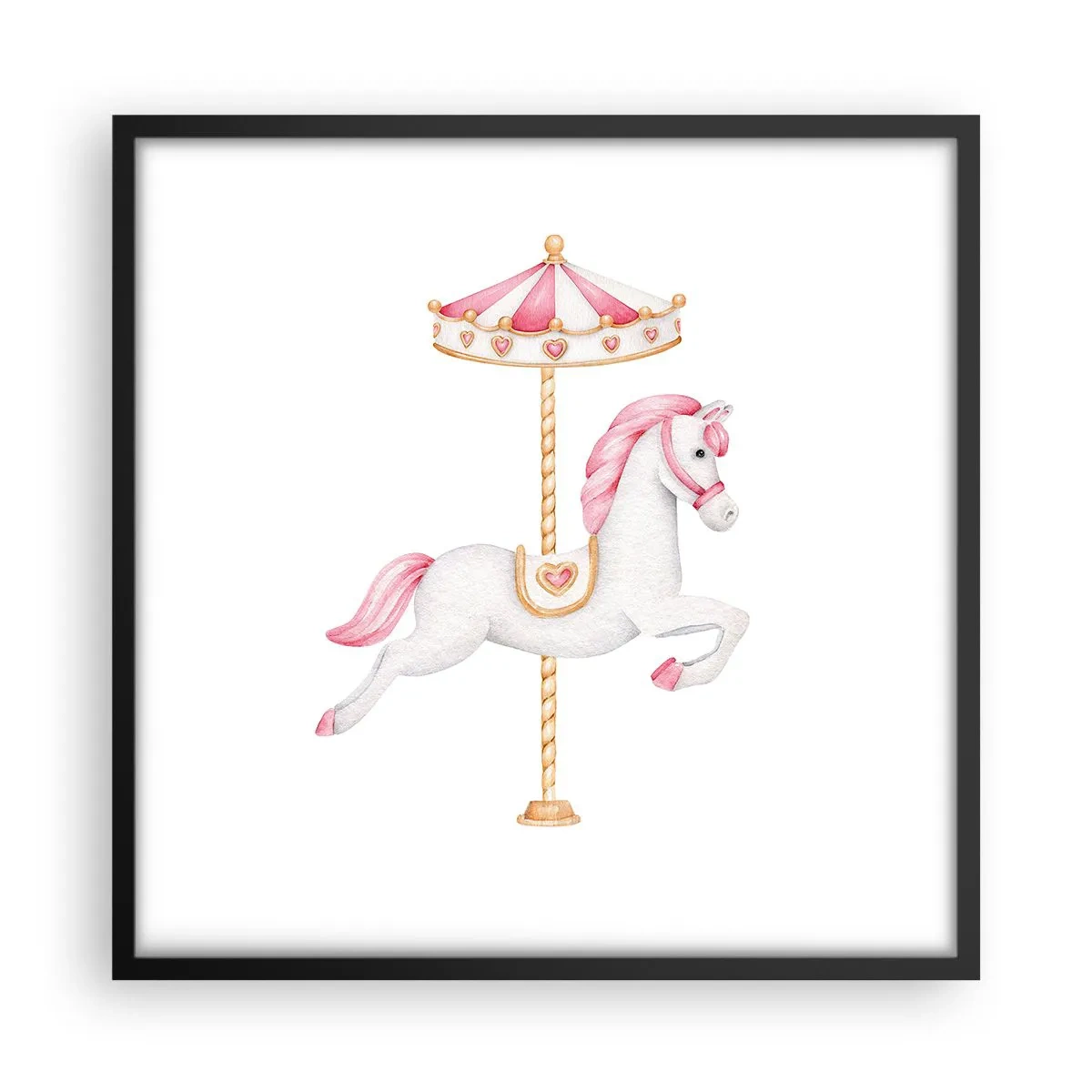 Affiche dans un cadre noir - Poster - Les sabots en avant - 50x50 cm