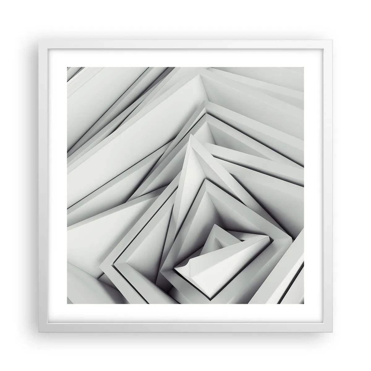 Affiche dans un cadre blanc - Poster - Bourgeon d’angles vifs - 50x50 cm