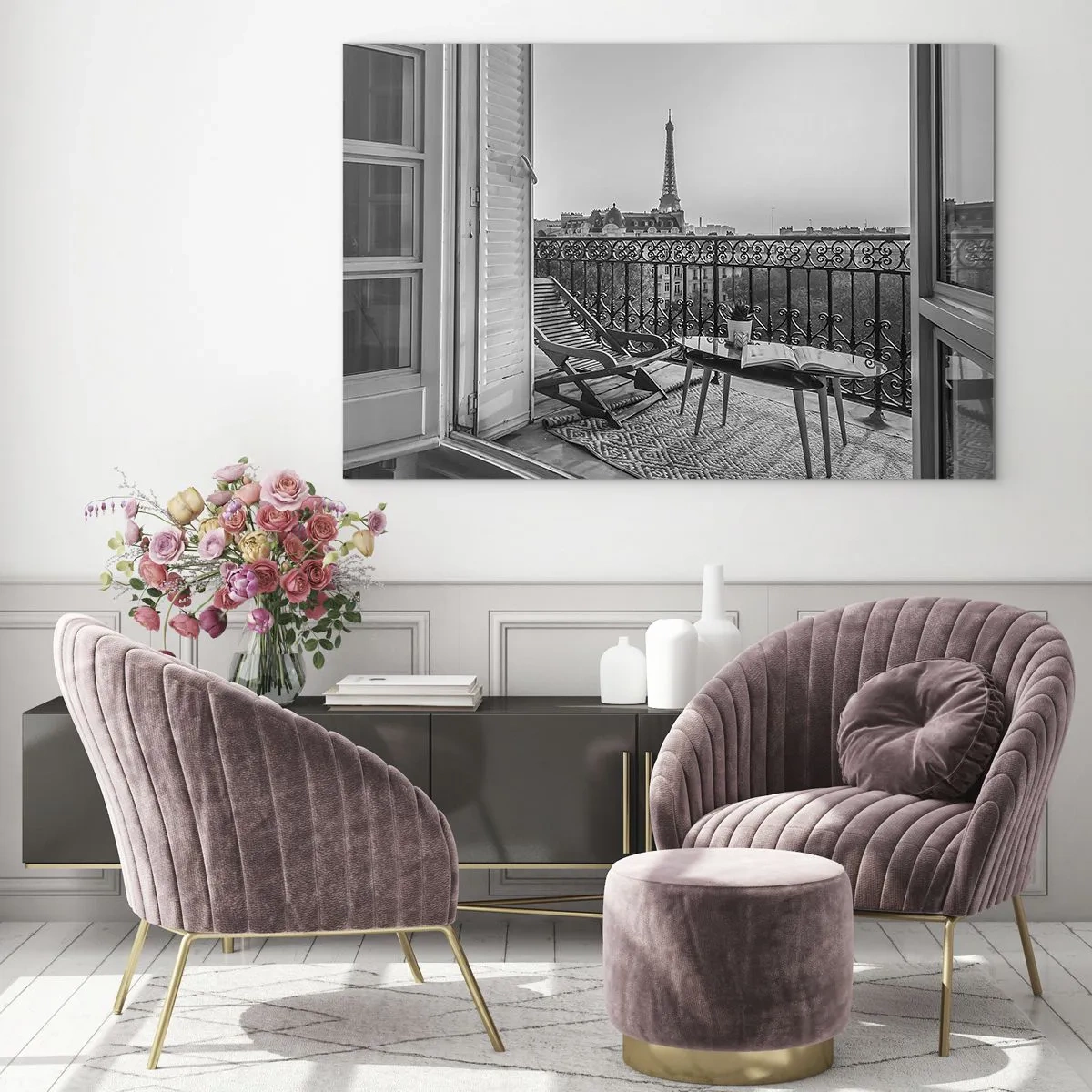 Impression sur verre - Image sur verre - Un après-midi parisien - 70x50cm - Après-midi parisien - Décoration murale moderne pour le salon et la chambre ARTTOR