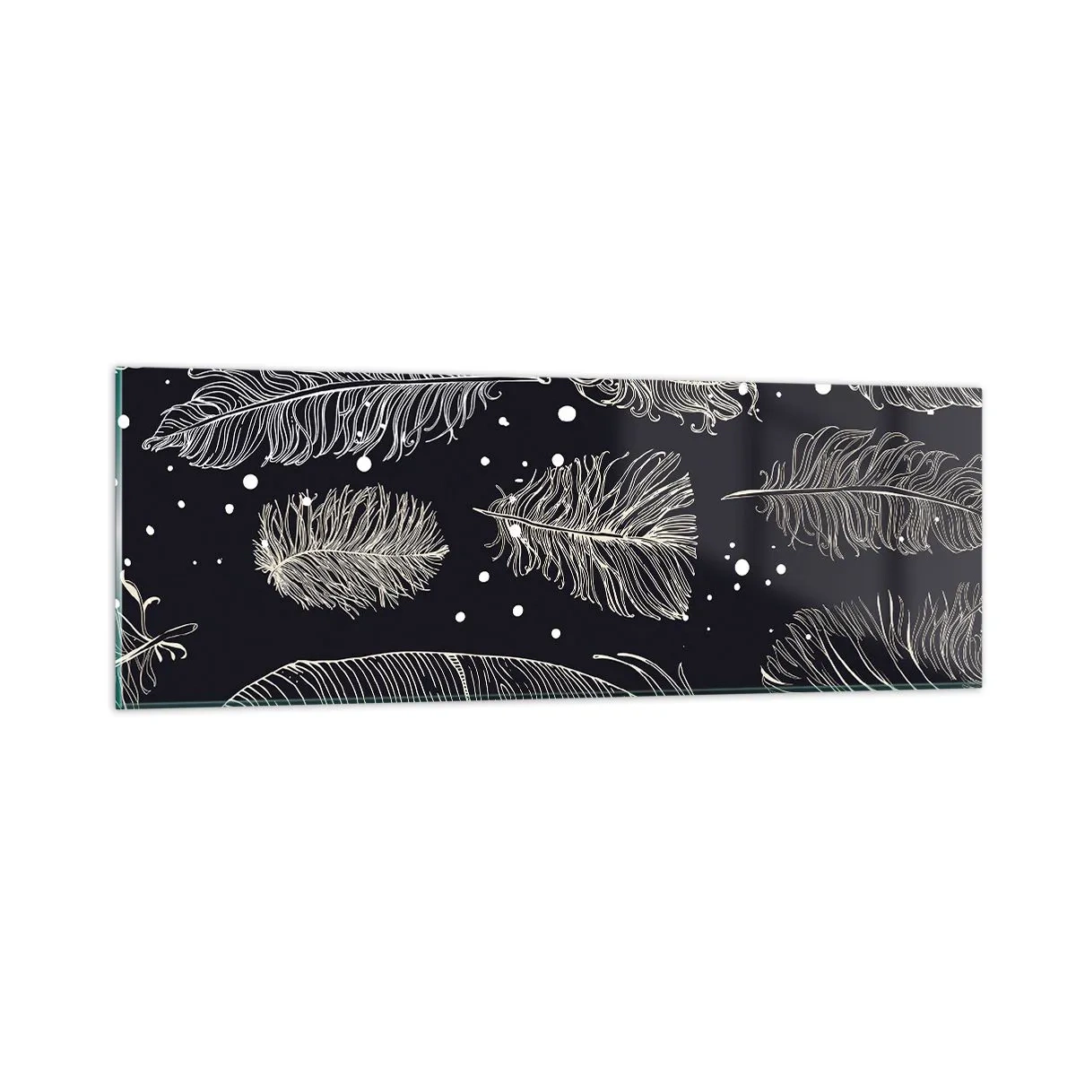 Impression sur verre - Image sur verre - Toile de plumes - 90x30 cm