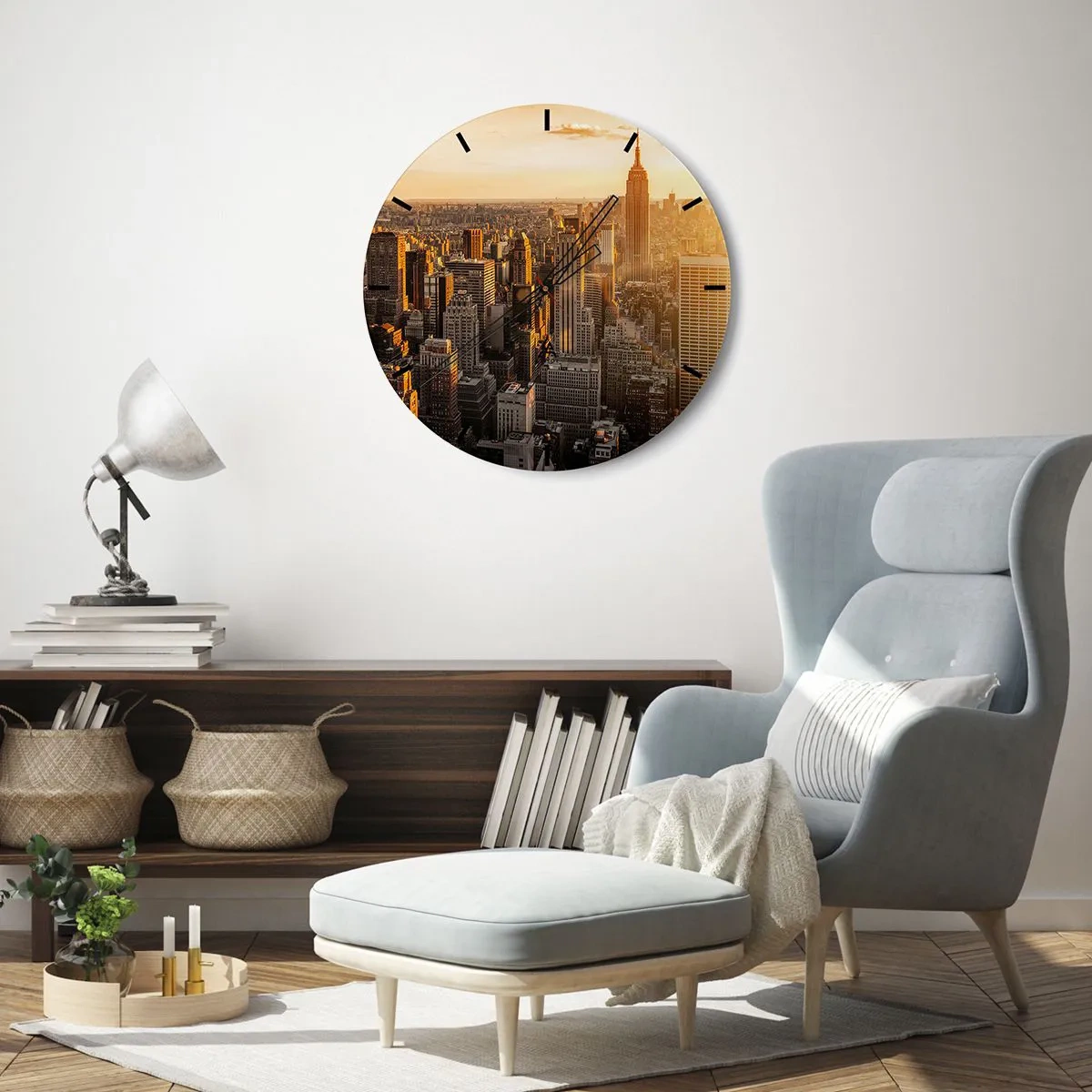 Horloge murale - Pendule murale - Grandir au soleil - 40x40 cm