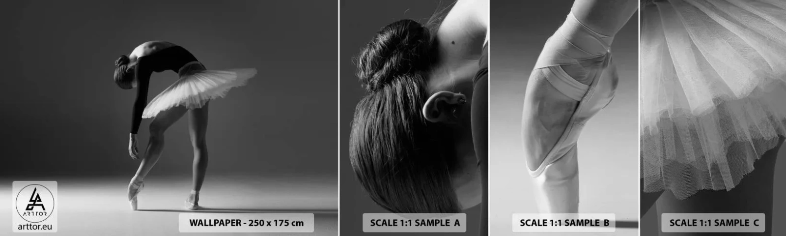 Échantillon de Papier Peint Autocollant Deluxe Sticker - Belle ballerine - Ballerine, Ballet, Danse - 100x30 cm