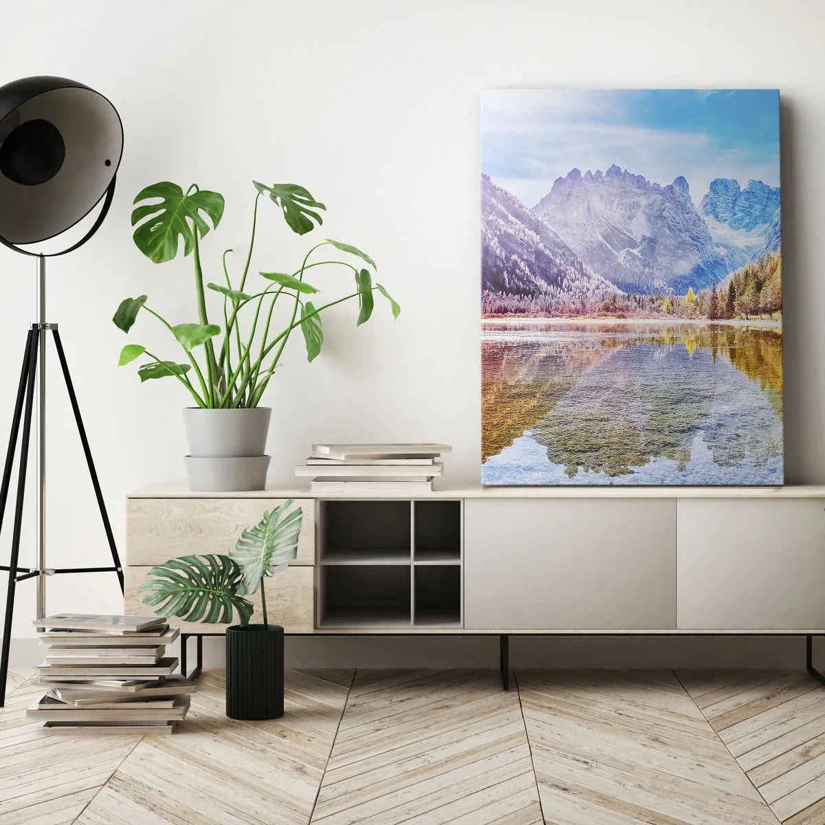 Impression sur toile - Image sur toile - C'est déjà le printemps à la montagne - 55x100 cm