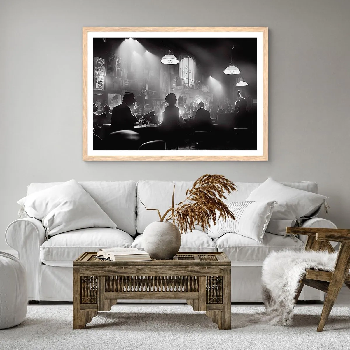 Affiche dans un chêne clair - Poster - Dans une ambiance jazz - 40x30 cm