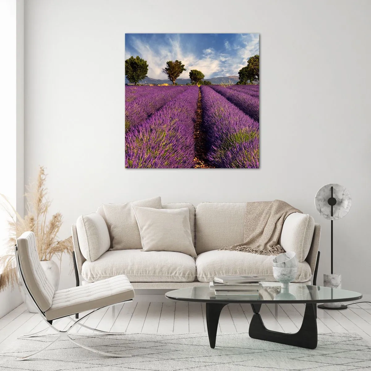 Impression sur verre - Image sur verre - Champs de lavande - 70x70 cm