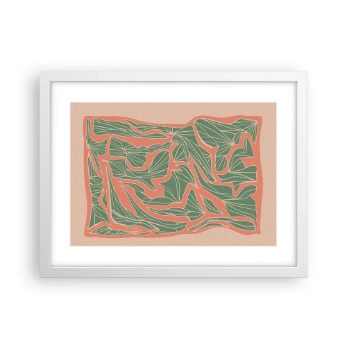 Affiche dans un cadre blanc - Poster - La lutte entre le corail et la verdure - 40x30 cm