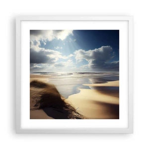 Affiche dans un cadre blanc - Poster - Plage, plage sauvage - 40x40 cm