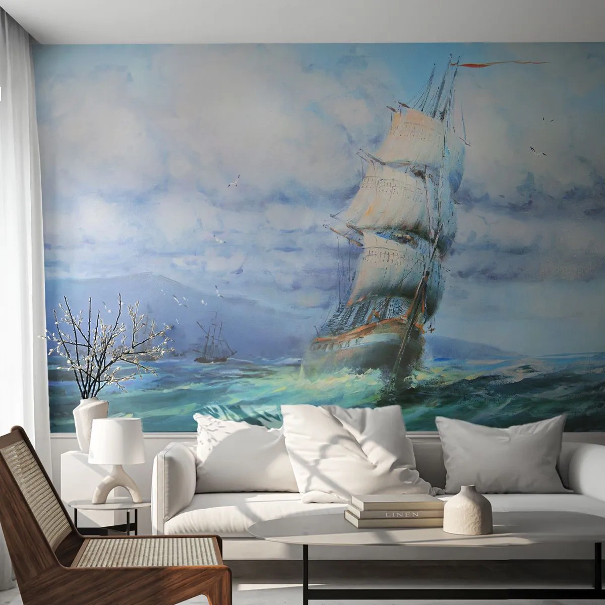 Papier Peint Photo Standard Eco - Vents favorables - Bateau à voile, Mer, voile - 400x280 cm
