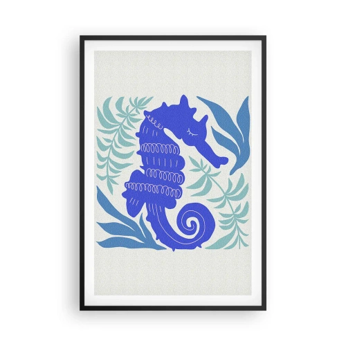 Affiche dans un cadre noir - Poster - Dans une prairie sous-marine - 61x91 cm