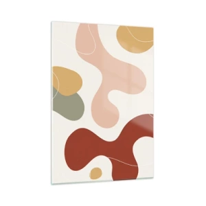 Impression sur verre - Image sur verre - Composition abstraite de formes organiques - 50x70cm - Entrelac - Décoration murale moderne pour le salon et la chambre ARTTOR